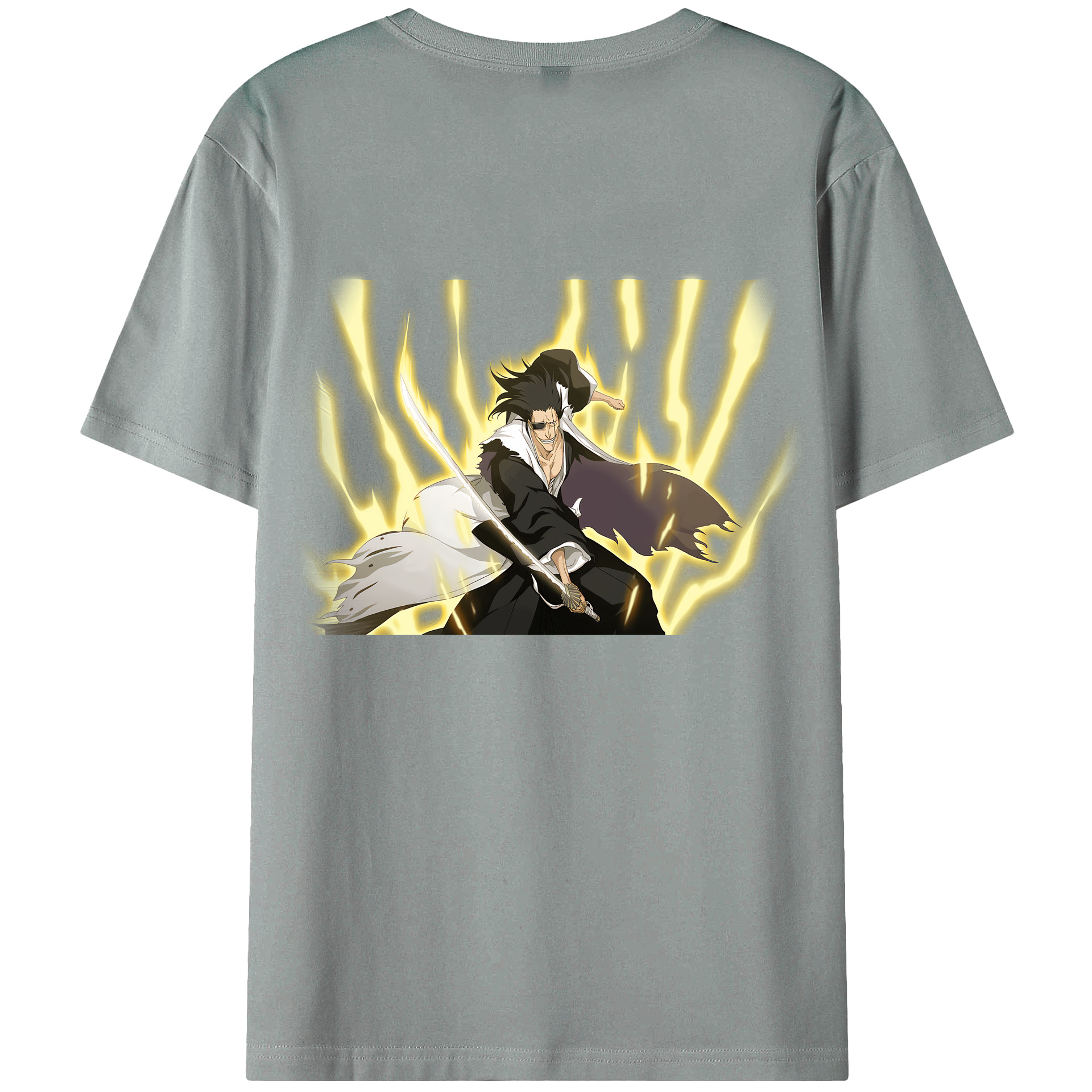 （画像用） ブリーチ ざらき けんぱち BLEACH Zaraki Kenpachi 綿100％ メンズ半袖Tシャツ（バックプリント） 通気性